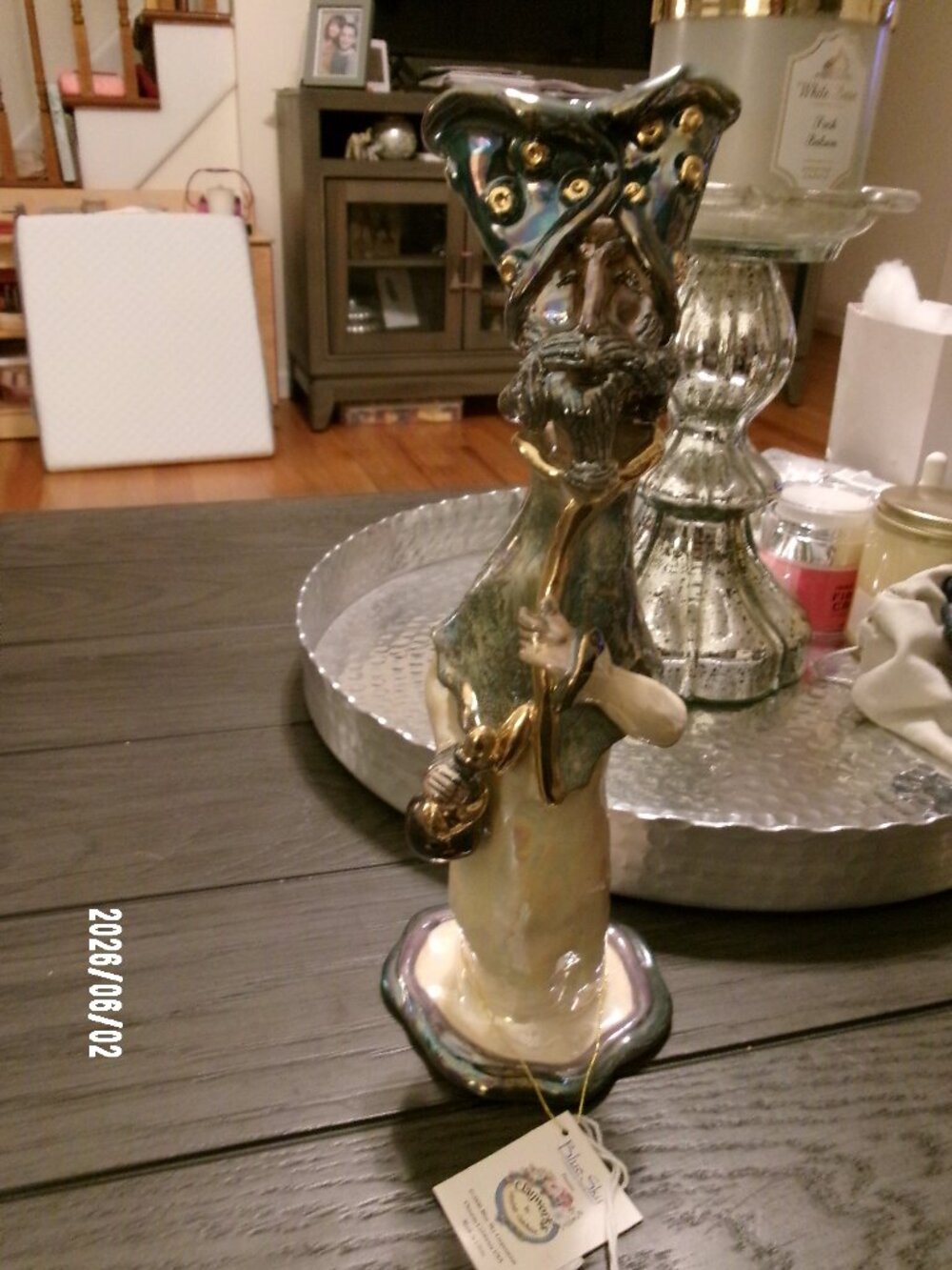 NATIVITY Art Figurine HEATHER GOLDMINC Hand Painted BLUE SKY Wiseman Casper 10.5